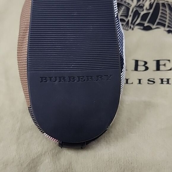 Authentic Burberry Plaid Check Canvas Black Leathet Ballet Flats Size 36 - Picture 5 of 7
